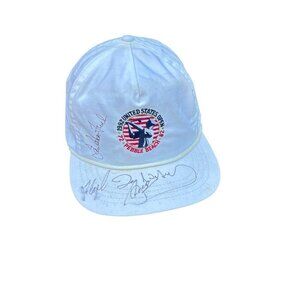 1992 United States Open Pebble Beach Signed Trucker Baseball Hat Leather Strap